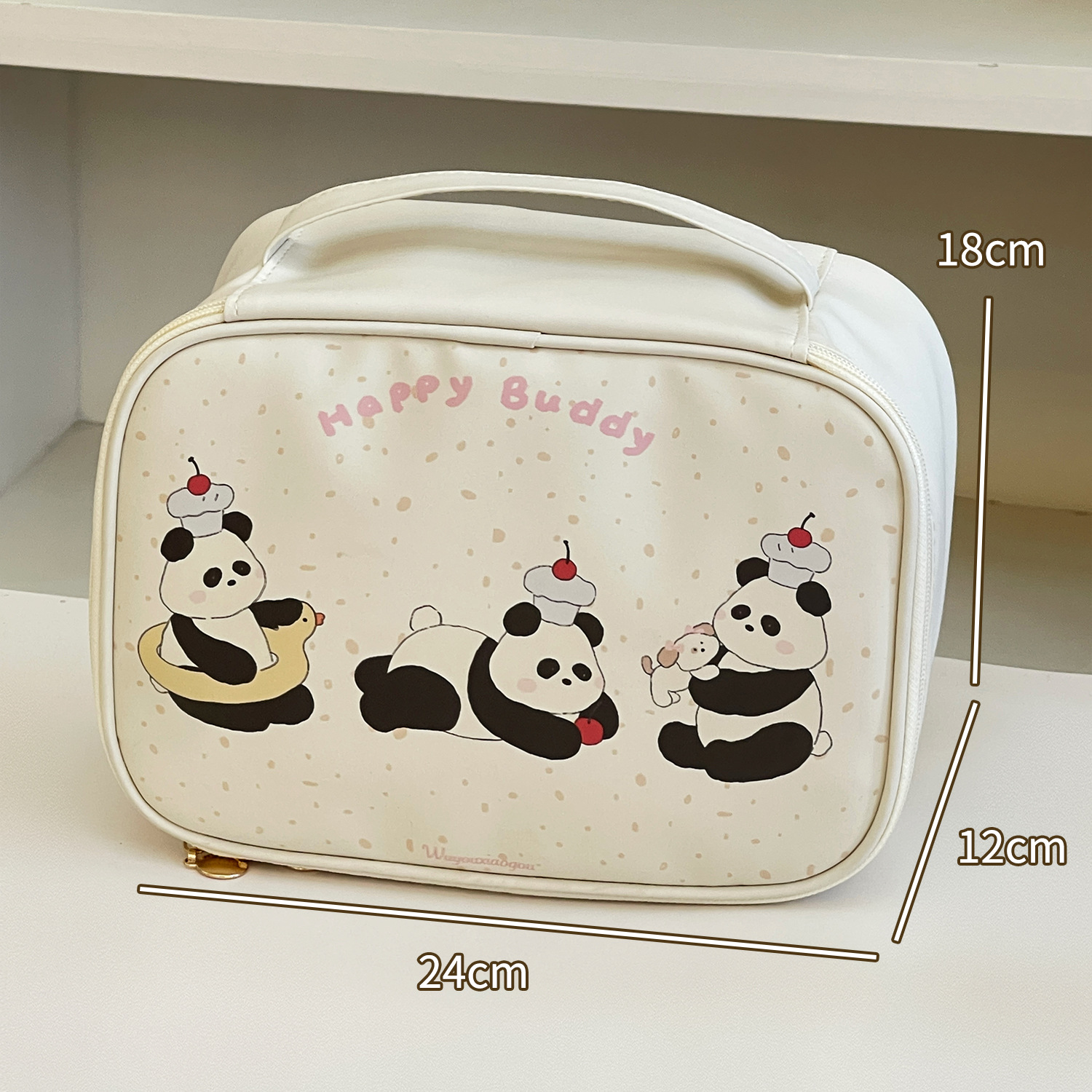 Bolsa de cosméticos original linda tridimensional de gran capacidad 2025 nueva bolsa de almacenamiento de partición portátil femenina bolsa de almacenamiento de cosméticos