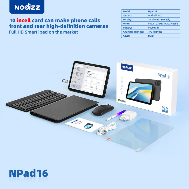 跨境爆款Npad16平板电脑安卓系统10.1寸双卡5G通话全球通双摄像