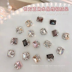 爆発的なネイルアクセサリーの長方形の水晶のドリルの完成品の超フラッシュのアイスキャンディーのドリルの軽い豪華なフランスの合金の爪の装飾品