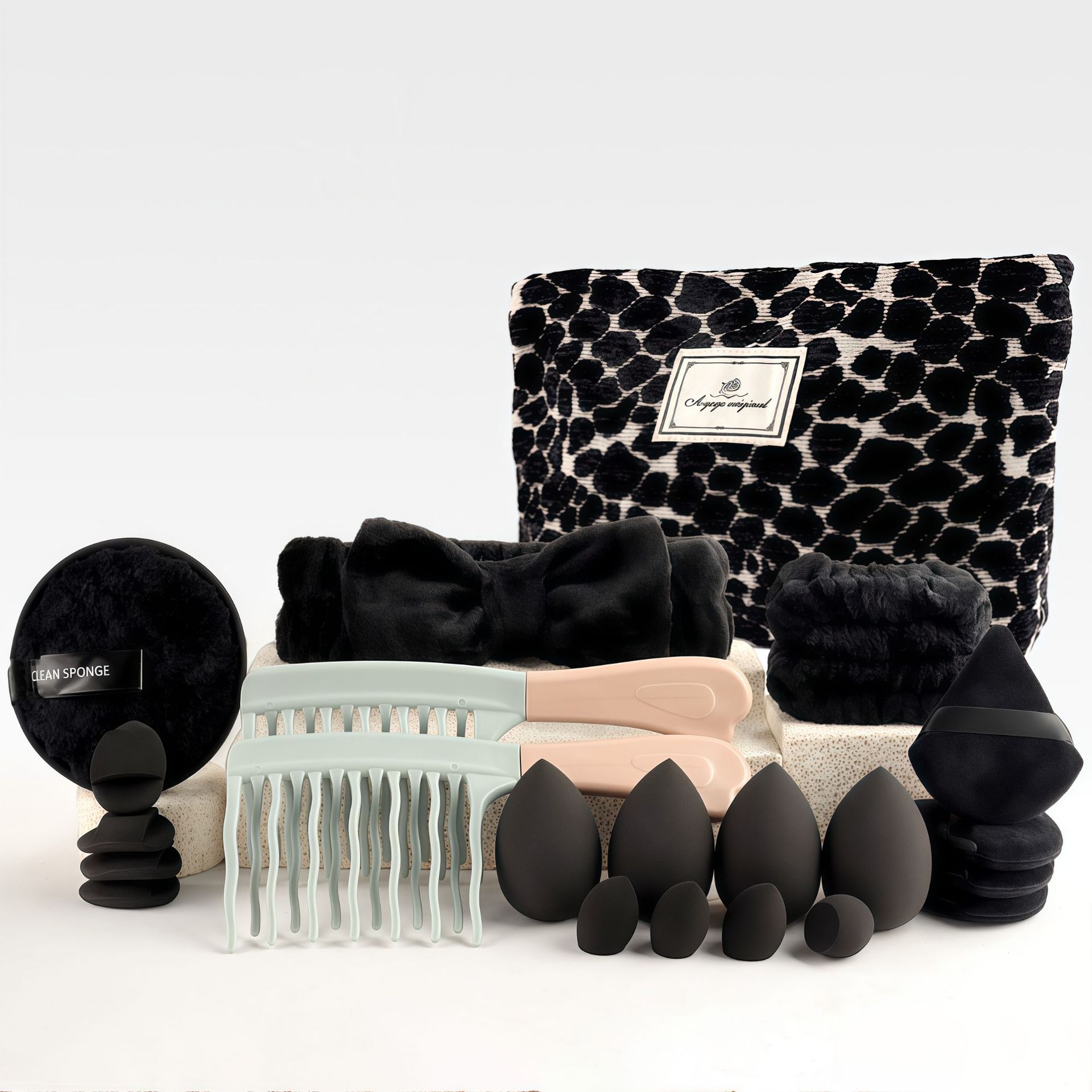 47 conjuntos de herramientas de maquillaje de belleza combinación de bolsas de maquillaje de viento fragrante conjunto de cepillo de maquillaje portátil de lavado de viaje polvo de maquillaje