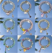 三丽鸥爆花水晶串珠手链女批发玉桂狗卡通学生手串送闺蜜情侣珠子