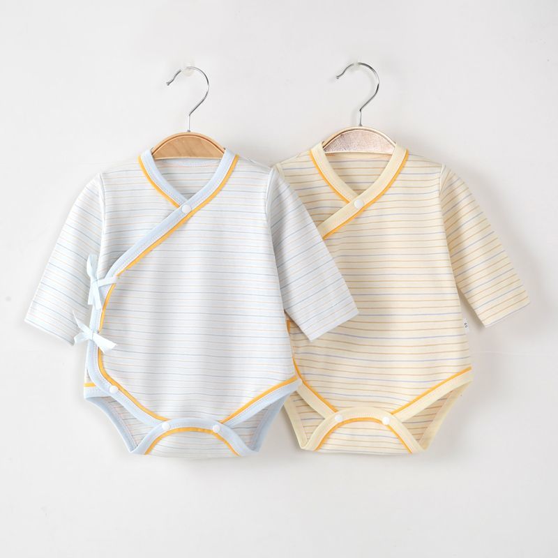 Baby's Bag Fart Clothes Autumn and Winter Thickened Pajamas Spring and Autumn Long Sleeve Triangle Hats Pure Cotton Base Clothes Underwear Baby Clothes