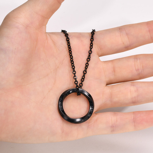 European and American jewelry stainless steel Viking rune Mobius pendant steel color men's necklace accessories PN-1708