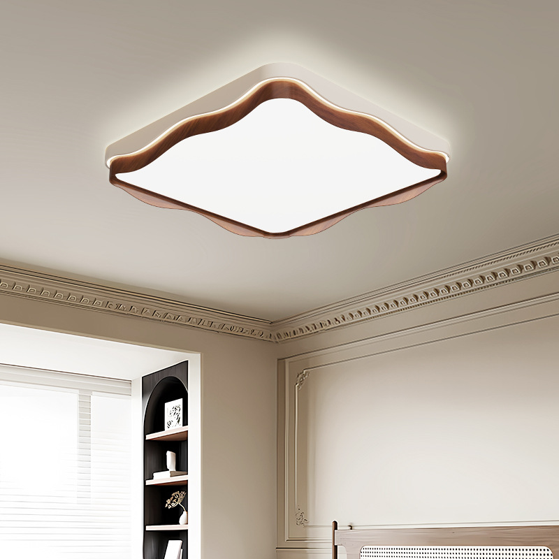 Lámpara de techo de sala de estar, lámpara principal de nogal, protección ocular, nubes, lámpara de dormitorio de estilo antiguo, lámpara de decoración del hogar de Zhongshan para toda la casa