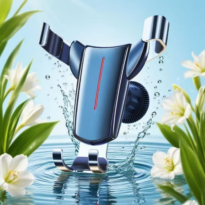 New Bull Head Car Gravity Mobile Phone Holder Air Outlet Mobile Phone Navigation Holder Metal Gravity Snap-On Holder