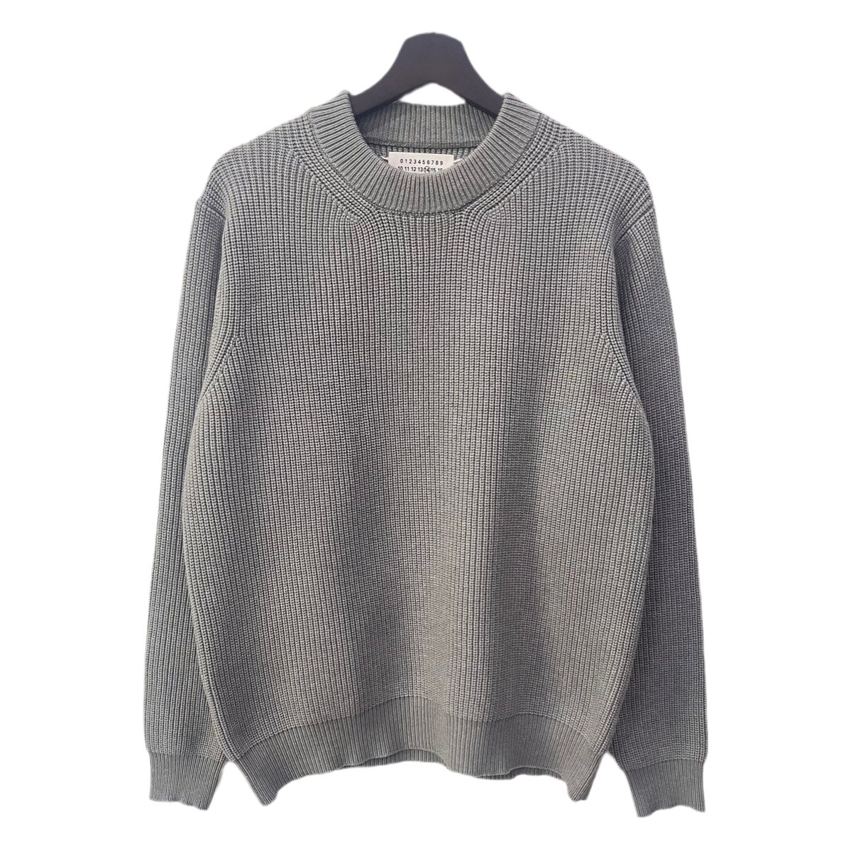 Suéter de punto Majia de cuatro esquinas 21AM, jersey de cuello redondo, suéter holgado para hombre y mujer, suéter con costuras de cuatro esquinas, estilo pareja, sencillo.