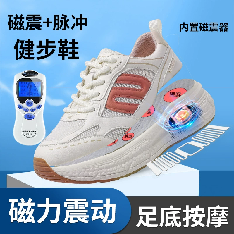 Магнитная вибрация Многофункциональный массаж ног обувь для ходьбы из кожи папа обувь женская 2024 летняя сетка дышащая повседневная обувь