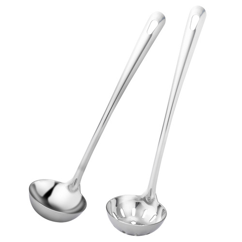 Thickened 304 stainless steel spoon kitchen utensils hot pot spoon soup shell wholesale hotel long-handled soup spoon colander spoon fishing spoon shabu-shabu spoon
