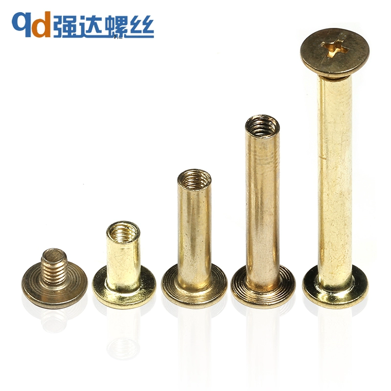 Медные образцы винтов для книг, заклепки, винты для рецептов, винты с наружной и внутренней резьбой, винты с латунным покрытием M5.