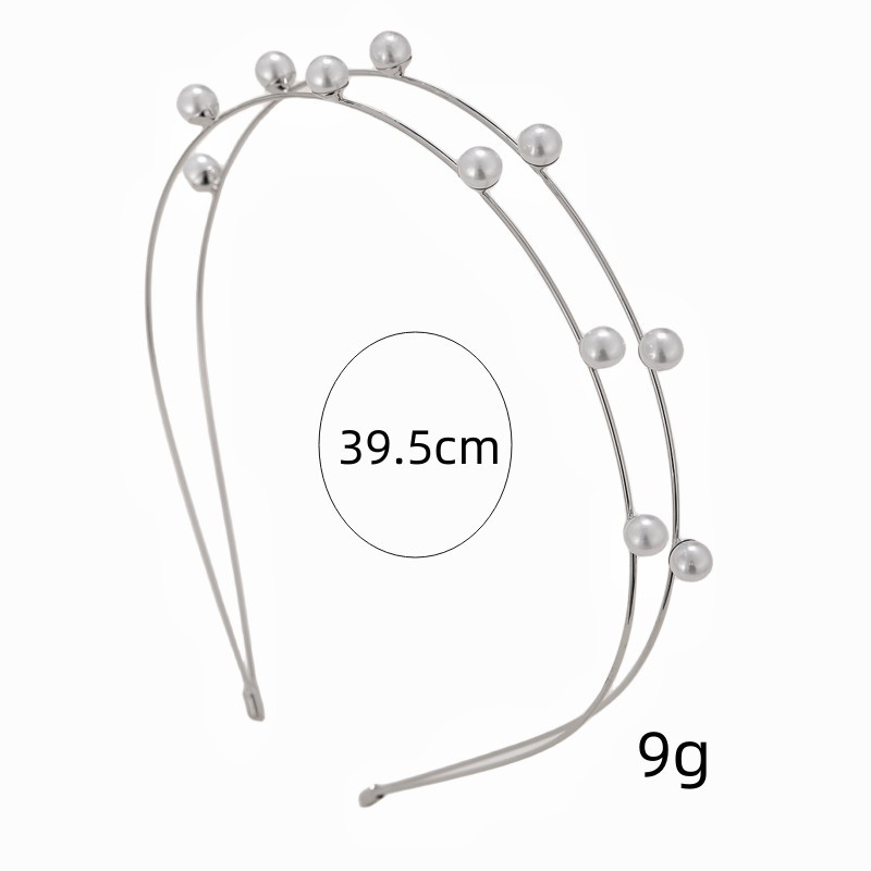 Estilo coreano exquisito accesorios para el cabello tocado doble fila rhinestone diadema dulce perla diadema fabricante de una pieza de entrega