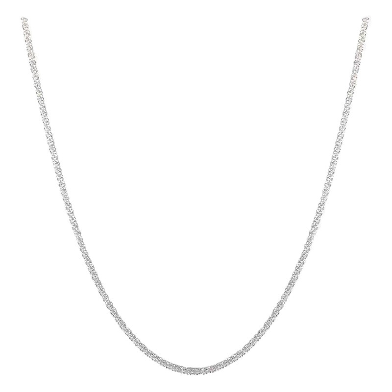 Cross-Border New Simple 925 Necklace Ins Fengcai Flower Chain Sparkling Clavicle Chain 520 Necklace