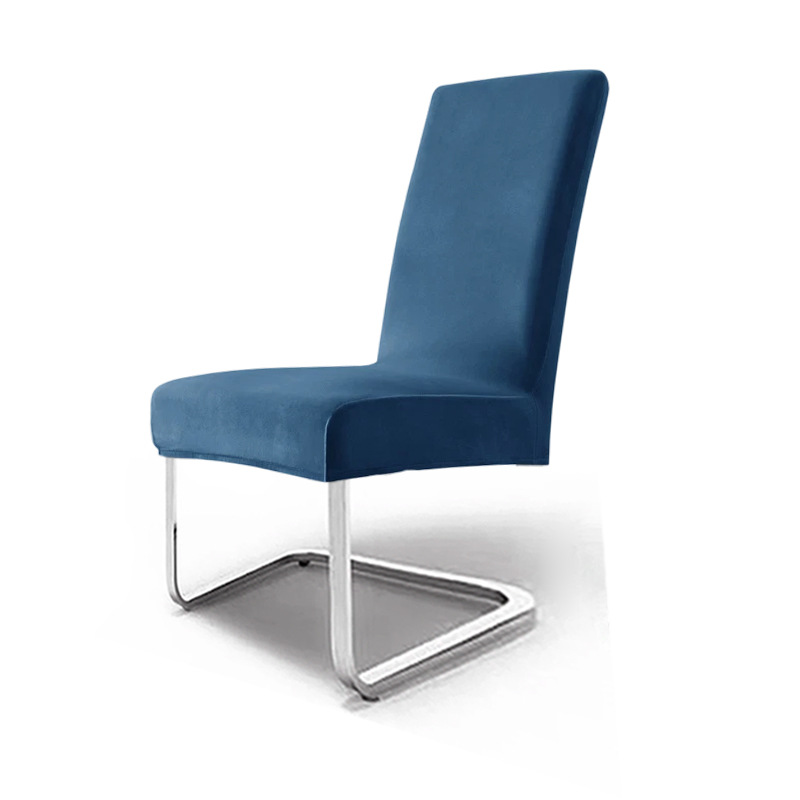 cubierta de silla de terciopelo elástica de plata gruesa cubierta de silla de comedor de hotel cubierta de polvo cubierta de silla de alto nivel sentido transfronterizo