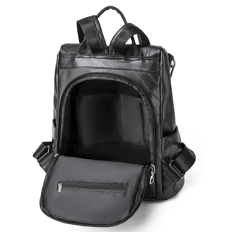 Mochila antirrobo de comercio exterior para mujer 2022 nueva mochila de viaje de doble uso al aire libre de gran capacidad de cuero suave casual al por mayor de moda