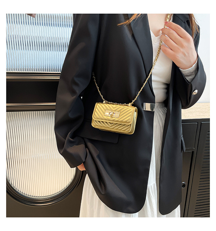Square Bag Bags Type Casual Occasion Pu Leather Material Women's Pu Leather Chevron Streetwear Sewing Thread Square Flip Cover Square Bag