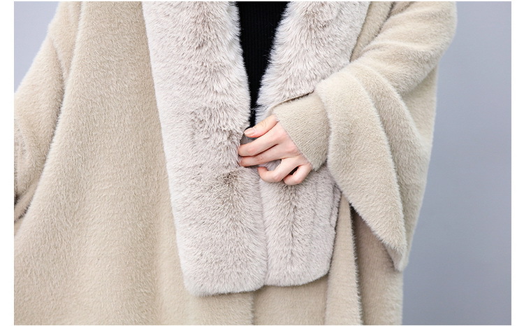 Mantella con collo di pelliccia medio lungo, grande taglia, cardigan lavorato a maglia con frange e mantello da donna_voghion.com