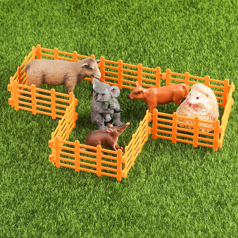 Simulación cognitiva transfronteriza de granja de animales y aves de corral de corral de aislamiento de corral de decoración modelo accesorio