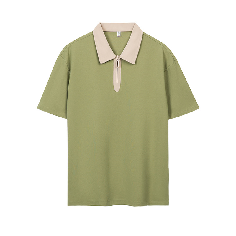 Semia cremallera color poliéster algodón empresa ropa de trabajo ropa deportiva con solapa camiseta de polo de manga corta personalizada