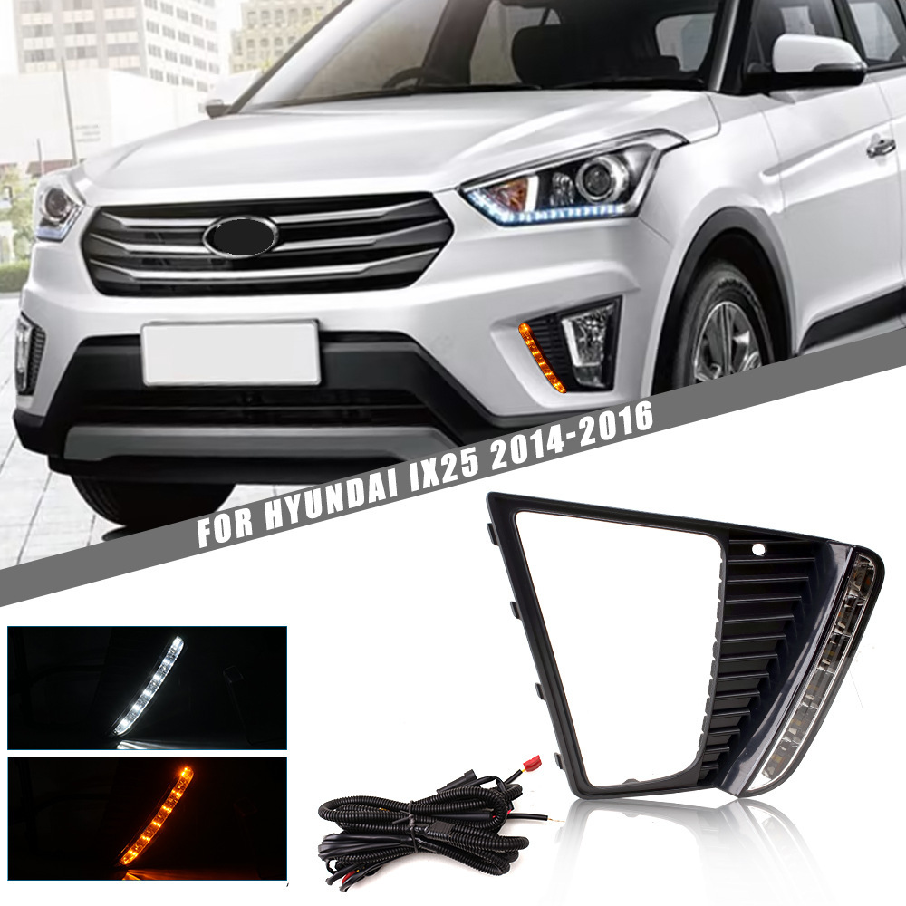 Aplicable a Hyundai 14 15 16 años IX25LED conjunto de lámpara de niebla delantera de luz de dirección de luz diurna modificada image 1