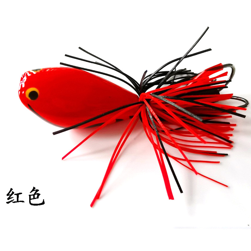 Thunder Frog ABS rana dura con doble gancho cabeza de serpiente cebo de rana agua flotante cebo falso pez negro jugando negro nuevo nueve colores