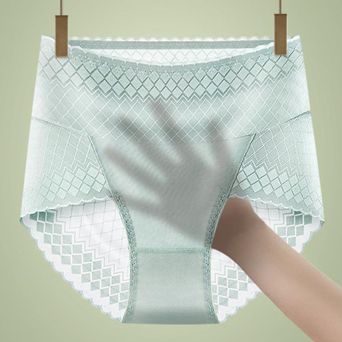 Meiya sexy lace sexy mesh panties for women that cover the buttocks, high waist, leg-proof, high slits, breathable body-shaping tummy control pants