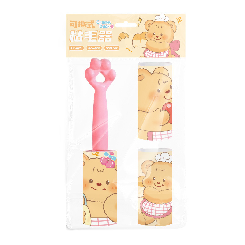 新品漫画柄粘着毛器セット替え替え付引き裂き式衣類ペット用毛掻きローラー粘着毛器|undefined