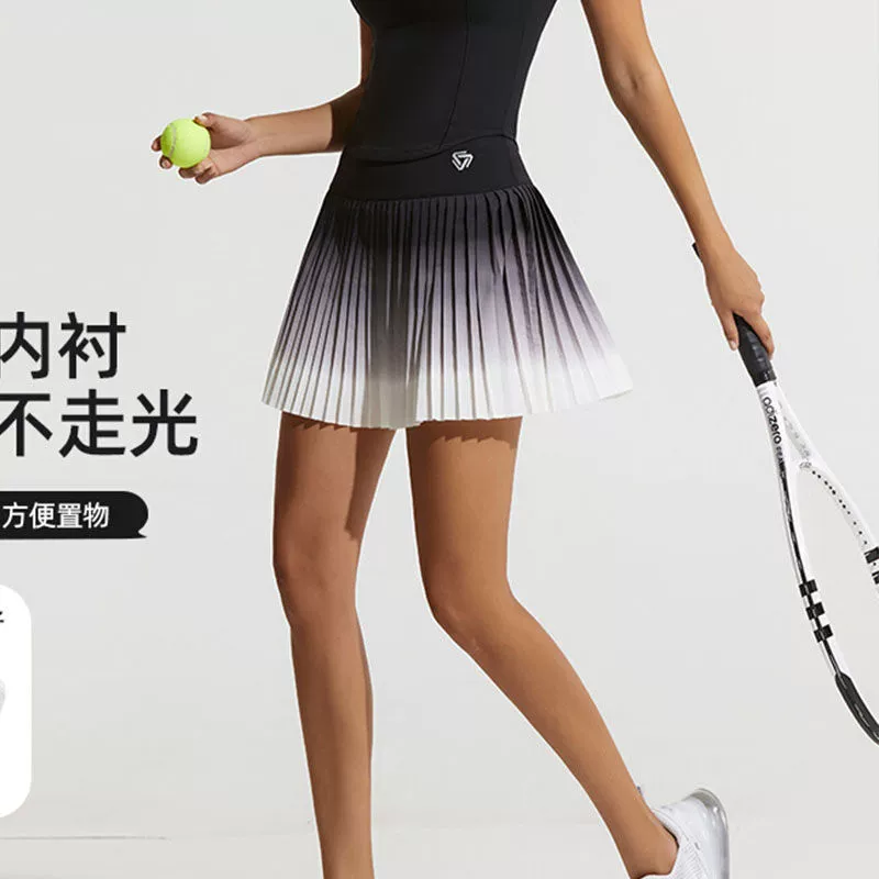 Спортивная короткая юбка для женщин, с высокой талией, защита от воздействия, плиссированная, быстросохнущая, для бега, солнцезащитный крем, теннис, бадминтон, фитнес, юбка А-силуэта