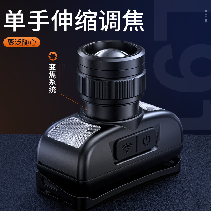 Shenhua HL91 luz de inducción alta luz nocturna pescador especial de carga super brillante y larga duración iluminación montada en la cabeza