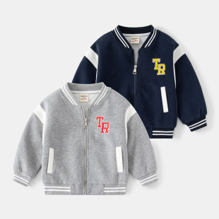 Children's Baseball Uniform Jacket 2025 Autumn New Boys Zipper Sweater Cardigan Korean Style Children's Clothing Trendy One Piece Dropshipping