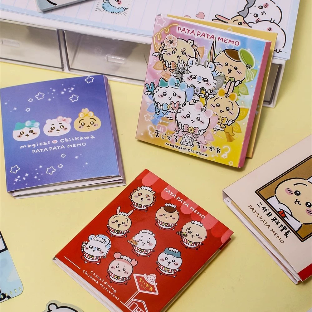 Multi-folding Notebook Chiikawa, Student Memo Book with Cute Character Covers, pocket size