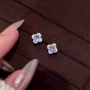 小清新时尚百搭s999紫色耳钉