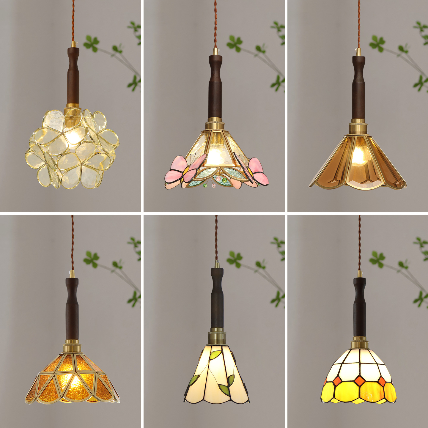 Lámpara de cabecera retro Zhongshan lámpara de vestíbulo de la atmósfera decoración lámpara de cabecera de la cama estilo antiguo una sola cabeza lámpara de vidrio pequeño