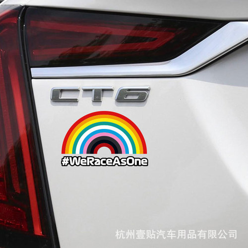 Car stickers racing F1 rainbow internet celebrity body personalized car window decoration stickers electric vehicle flat scratch decoration stickers
