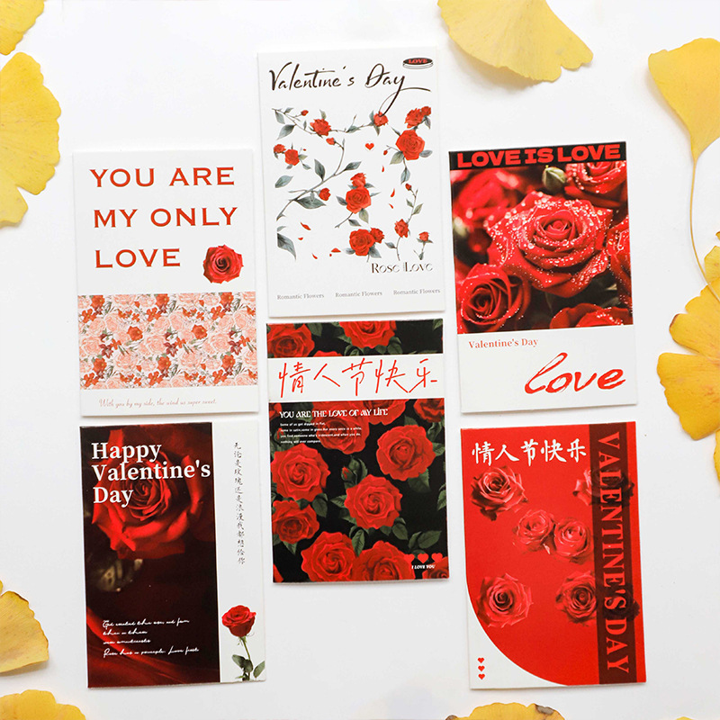 Huaxi Día de San Valentín Confesión de amor Tarjeta de embalaje de flores Tarjeta hecha a mano DIY Material de decoración Floral Tarjeta Florista