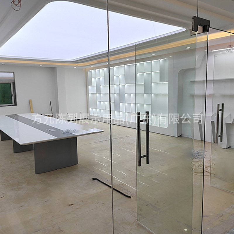 企业展厅墙面展柜设计公司会议厅样品间展览展示柜道具创意设计