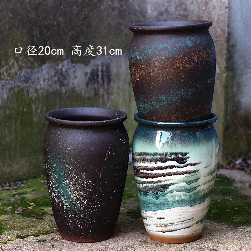 Yixing Zisha Large Flower Pot Creative Home Fleshy Plants Retro Landscape Large Pottery Home Landscape High Flower Pot Yixing Zisha Large Flower Pot Creative Home Fleshy Plants Retro Landscape Large Pottery Home Landscape High Flower Pot