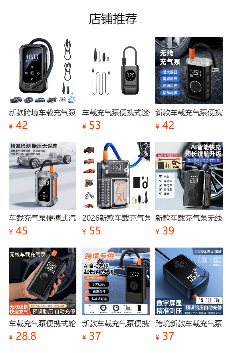 Car Air Pump Portable Car Tire Electric Car High-Power High-Pressure Air Pump Cylinder Car Air Pump