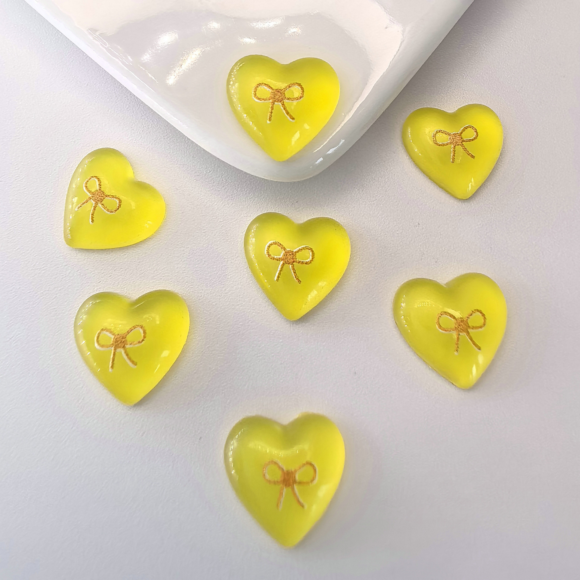 爱心贴片座装饰品树脂diy平底心形美甲饰品美甲钻0006.j