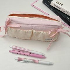 小さな新鮮なクラウドトーストリボン高価値学生鉛筆バッグ多機能大容量収納袋文具箱