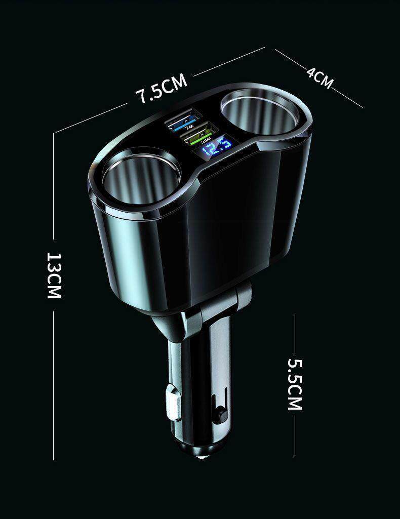 360W Car Charger Super Fast Charging Car Cigarette Lighter Splitter Multi-Purpose Converter High-Power Charging Head