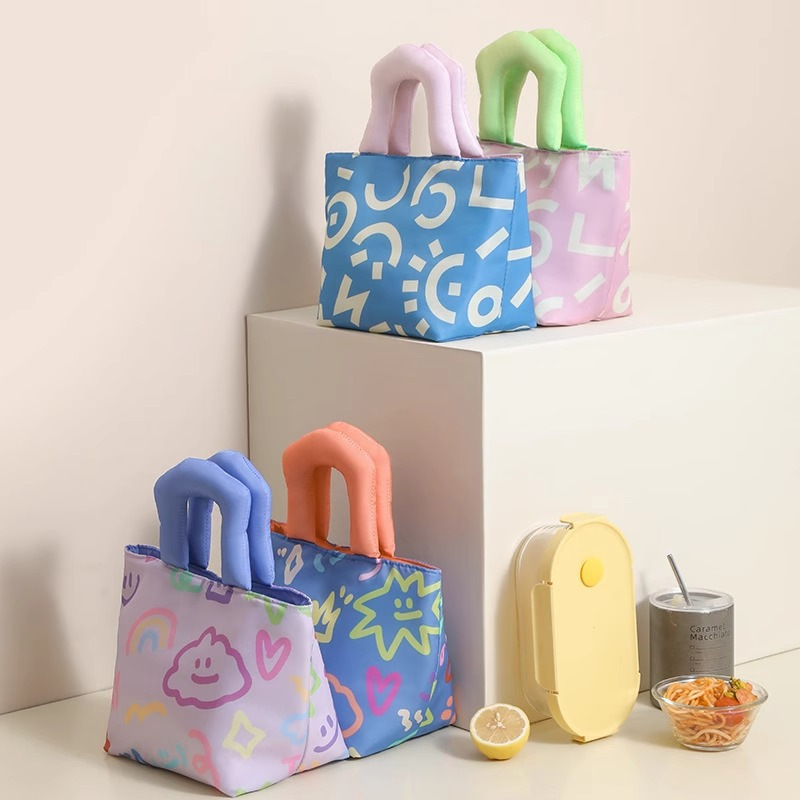 Cute Lunch Box Bag Lunch Bag for Girls and Kidsren Girls School Lunch Handbag Insulated Bag Pocket Bag Meal Bag