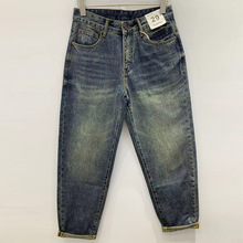 重磅复古老爹牛仔裤男潮流美式水洗做旧街头百搭痞帅锥形宽松长裤