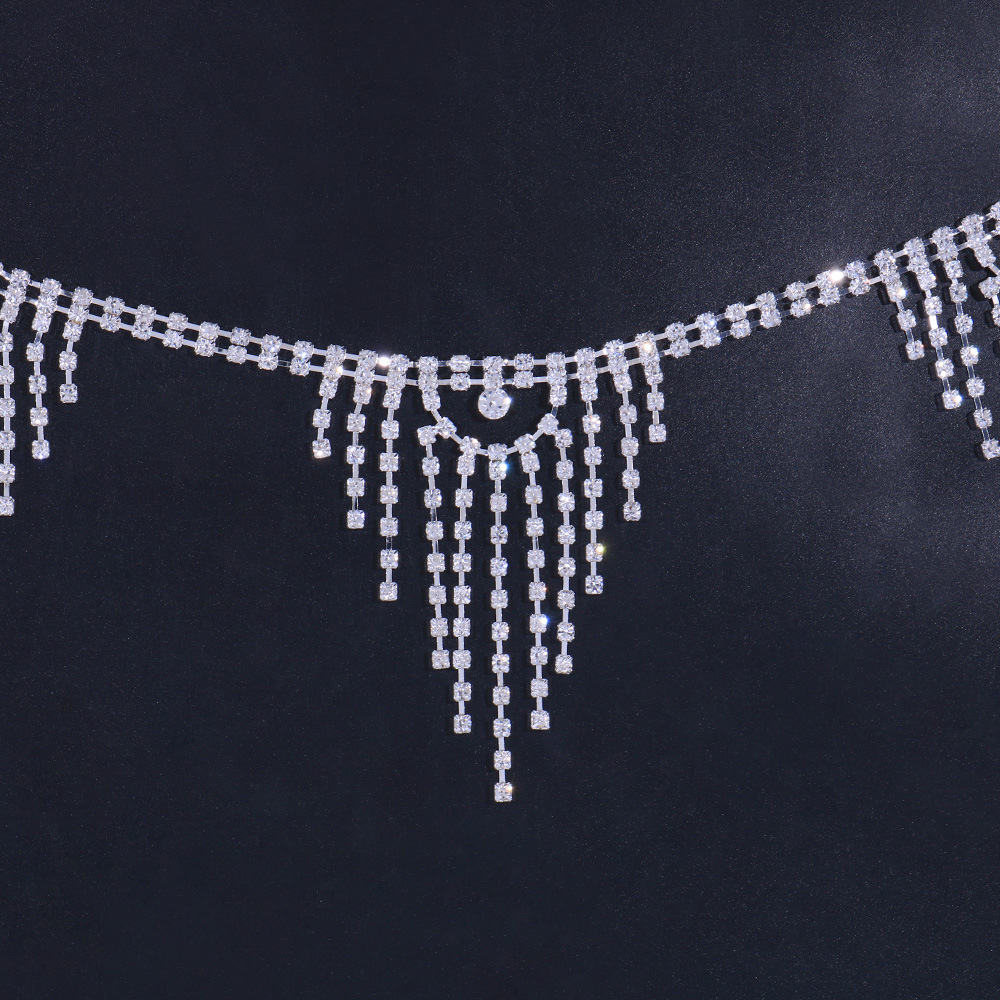 Transfronterizo europeo y americano nuevos accesorios moda rhinestone borla cadena de la cintura discoteca sexy cadena de la cintura
