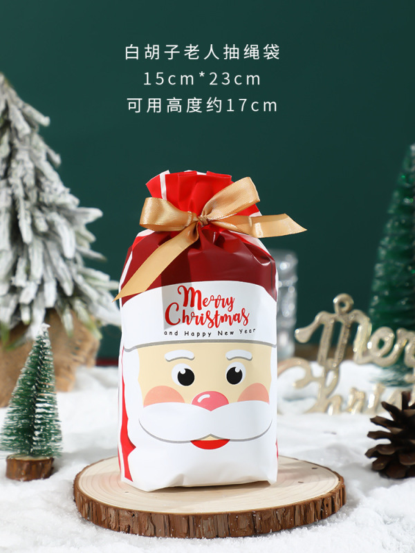 クリスマス雪花ショートニング包装袋リボン引き紐ポケットキャンディー袋クッキー袋牛圧延砂糖包装袋機シール袋|undefined