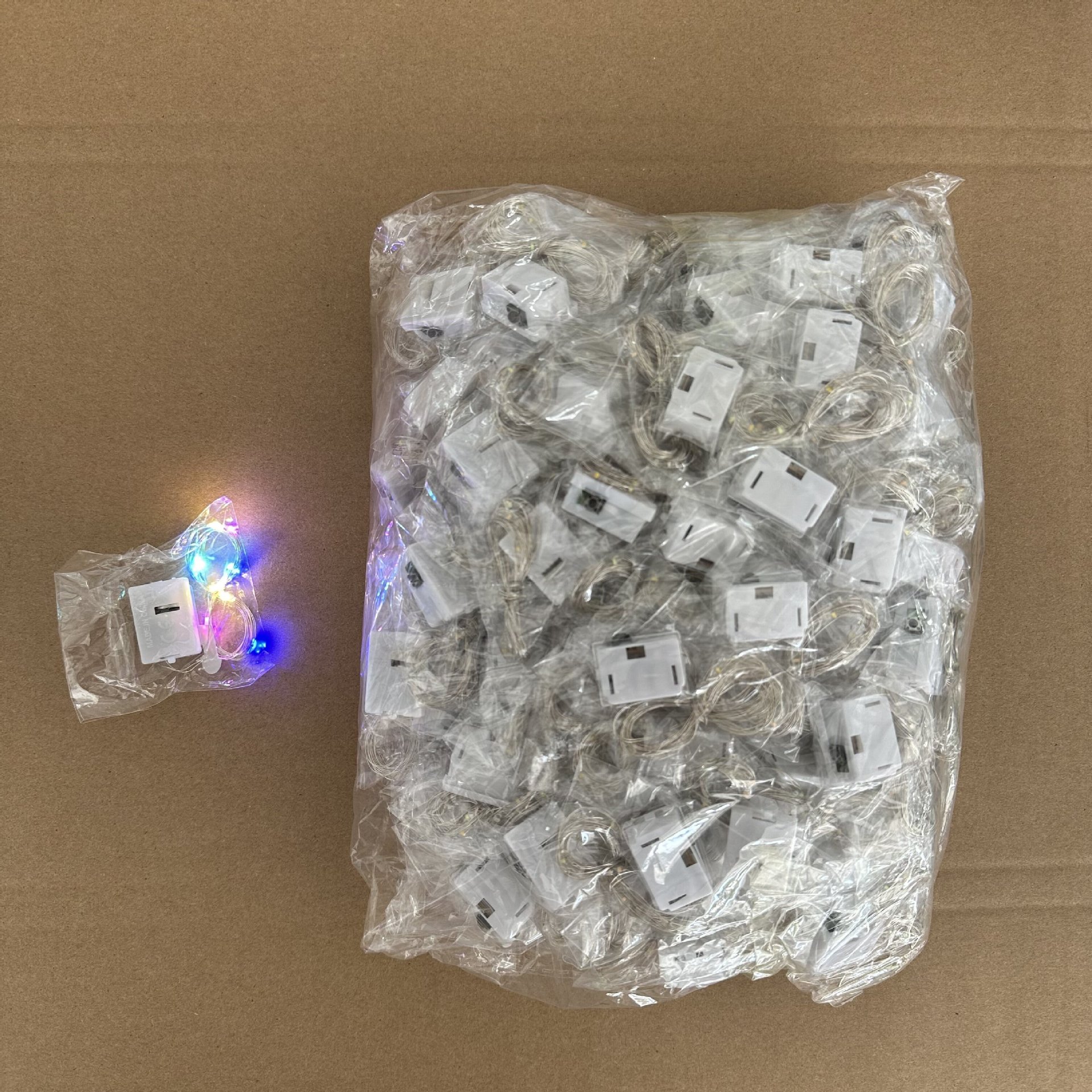 Venta al por mayor cadena de luz LED flor pastel onda bola caja de regalo decoración luz intermitente botón interior alambre de cobre Cadena de luz cielo estrellado