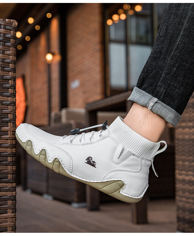 Bốt Martin cổ cao unisex dáng thể thao, đế bằng, mũi tròn — C8005 kaki, C8005 màu xám, C8005 màu đen, C8005M kaki lót nhung chi tiết 10