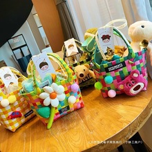 小红书网红款宝宝宴满月伴手礼可爱编织篮回礼幼儿园周岁礼盒