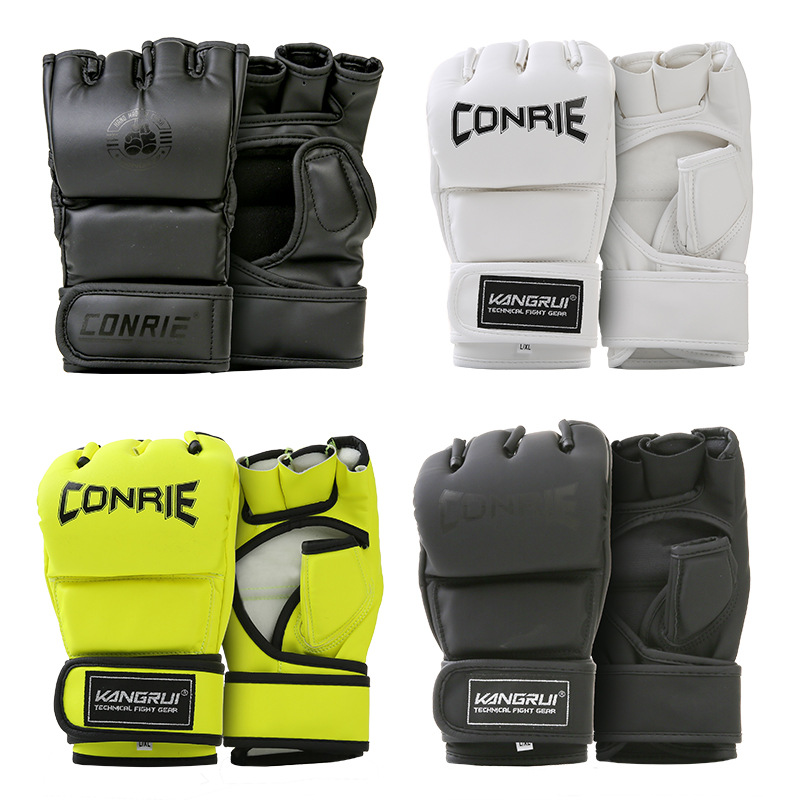 Guantes de medio dedo personalizados de procesamiento OEM Guantes de lucha de UFC Guantes de MMA Entrenamiento de combate Guantes de boxeo profesionales