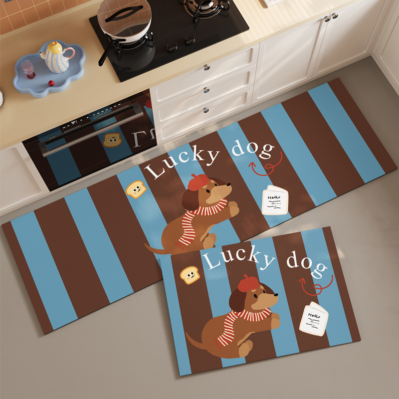 厨房地垫可爱卡通吸水速干长条脚垫子家用耐脏易打理硅藻泥地垫