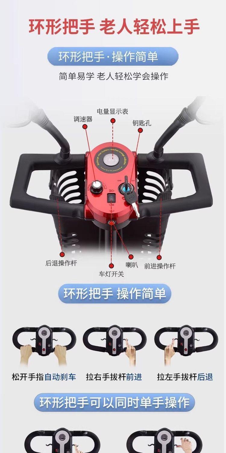 Four-Wheel Electric Mobility Scooter for the Elderly, Suitable for Free Movement in Scenic Parks, Foldable Electric Scooter for Home Use