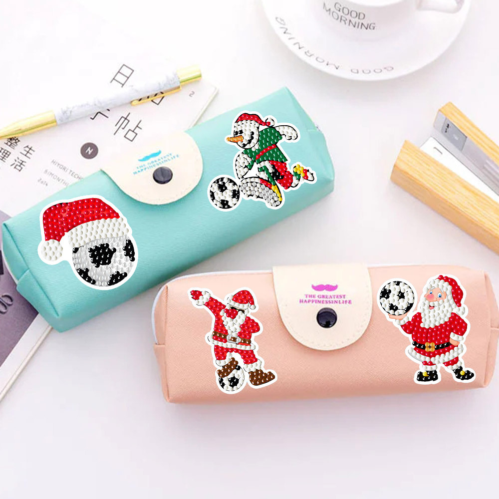 Venta caliente Fútbol de Navidad Aficiones Pintura de diamantes Pegatinas al azar Pegatinas de pared de bricolaje Pegatinas hechas a mano para niños Diamantes redondos decorativos